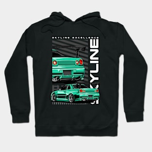 R34 Skyline GTR JDM Car Hoodie